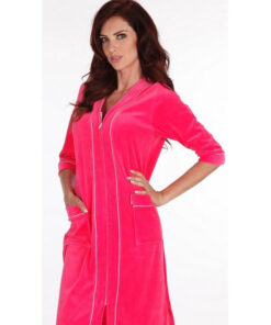 Szlafrok De Lafense 352 Zamek Welur 4XL-5XL damski - obrazek 2