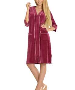 Szlafrok De Lafense 352 Zamek Welur 4XL-5XL damski - obrazek 3