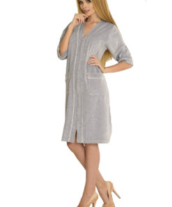 Szlafrok De Lafense 352 Zamek Welur 4XL-5XL damski - obrazek 4