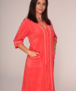 Szlafrok De Lafense 352 Zamek Welur 4XL-5XL damski - obrazek 7