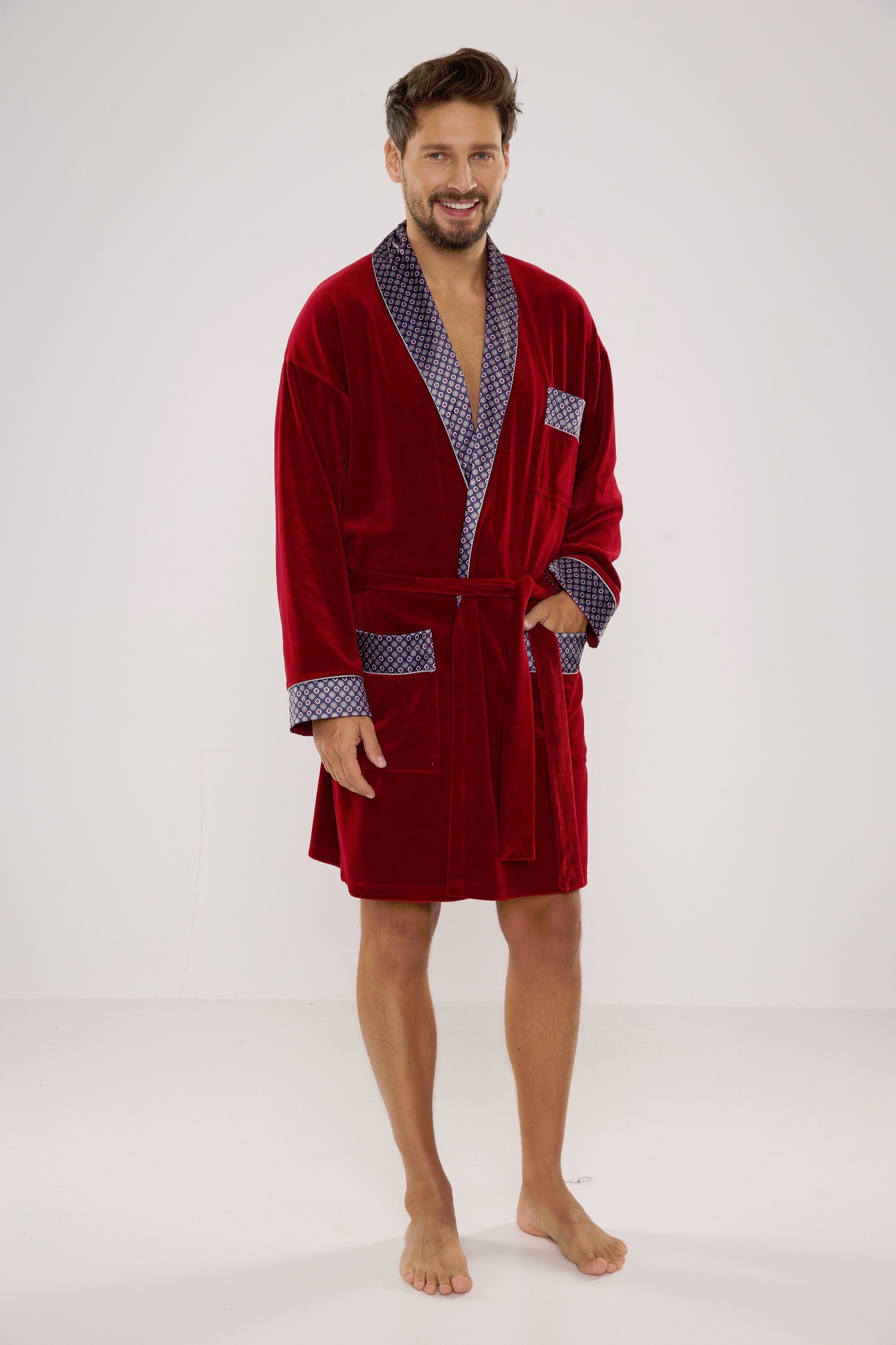 Szlafrok De Lafense 772 Bonjour krótki 3XL-4XL męski