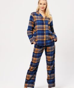 Piżama Key LNS 481 B24 Flanela dł/r S-XL rozpinana damska