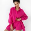 Komplet Sensis Magenta dł/r Muślin Homewear S-XL rozpinany