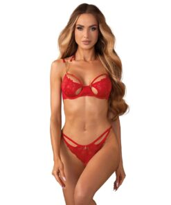 Komplet Obsessive Matildea Bra & Crothless Thong S-3XL