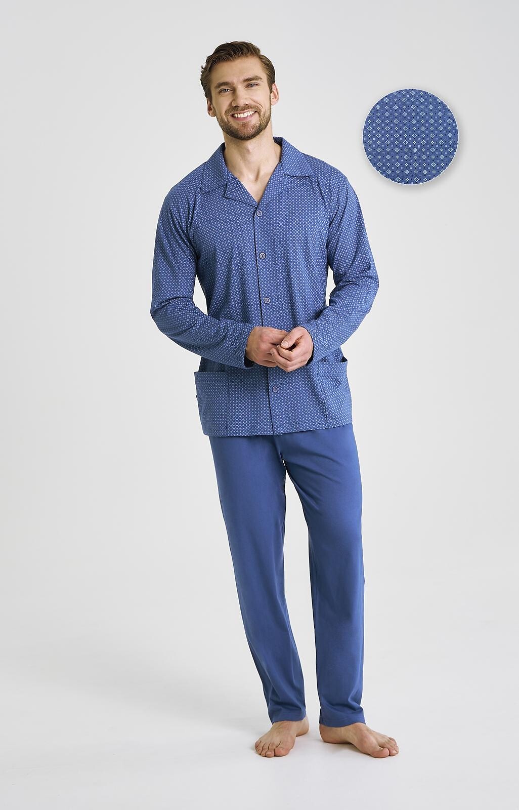Piżama Taro Darek 3483 dł/r M-2XL Z25/26 męska rozpinana - obrazek 3